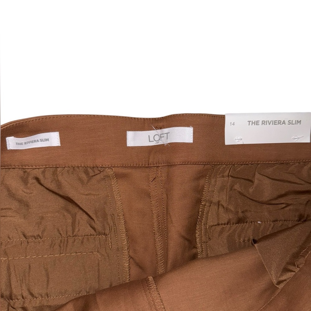 NEW LOFT The Rivera Slim Women's Tan Pants Size 14 - Picture 6 of 7
